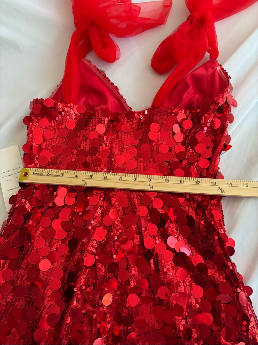 Sequin Mini Dress - Red - Picture 9 of 12